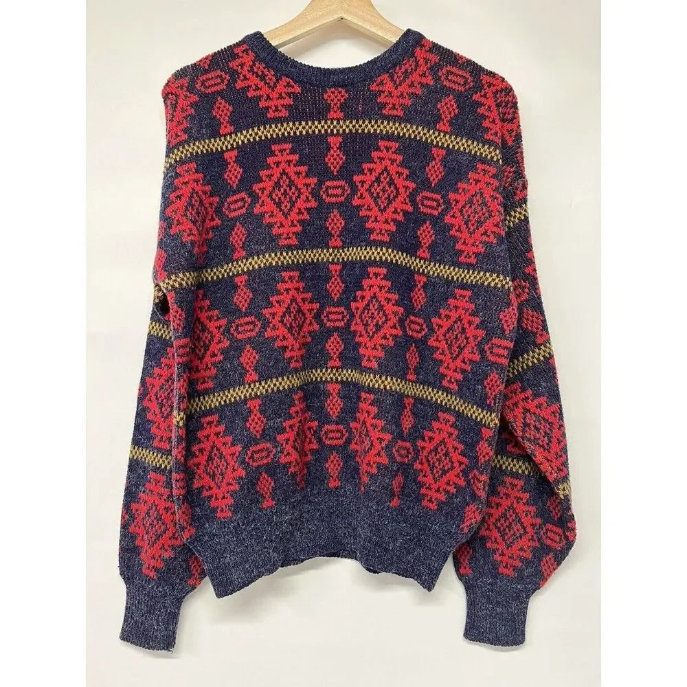 The Men’s Store At Seats Grandpa Sweater USA Medium Geographic Design